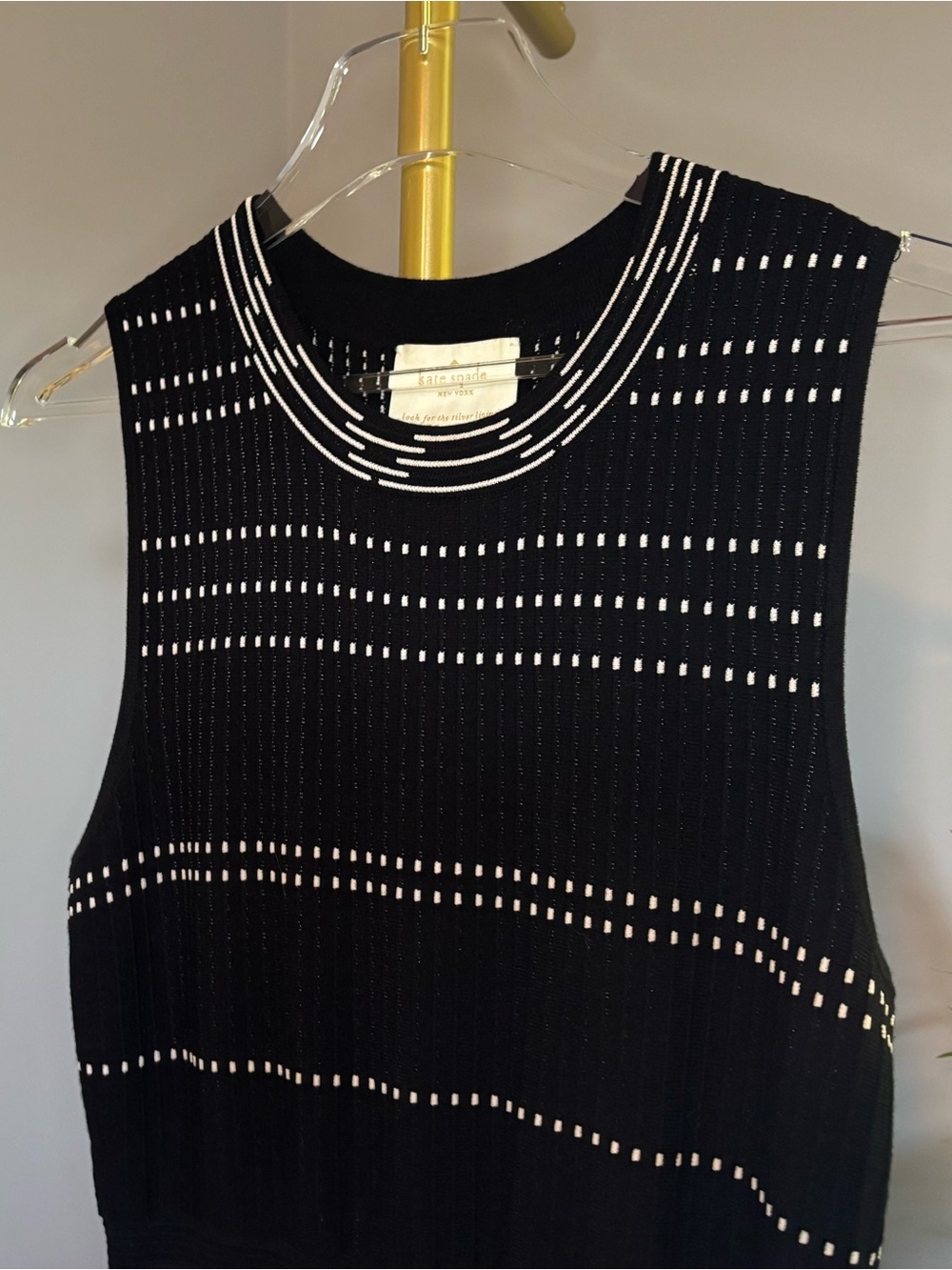 kate spade Black Midi Dress with White Accent Pattern - Picture 4 of 15
